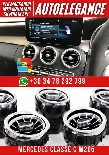 💕Griglie di sfiato AC laterali posteriori  adatte per Mercedes Classe C W205 💕