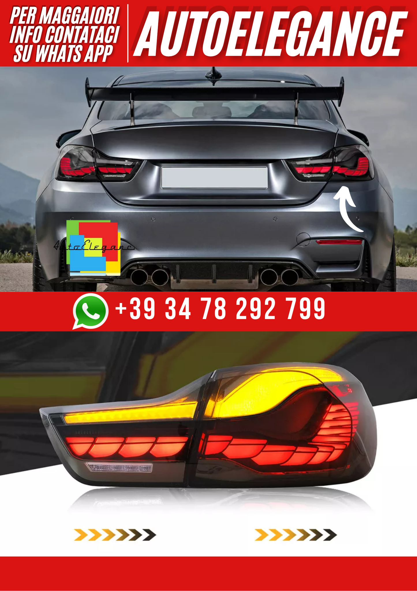 💕Per BMW 4 Series F32 F33 F36 F82 F83 M4 2014-2020 LED Fananli Posteriori 💕