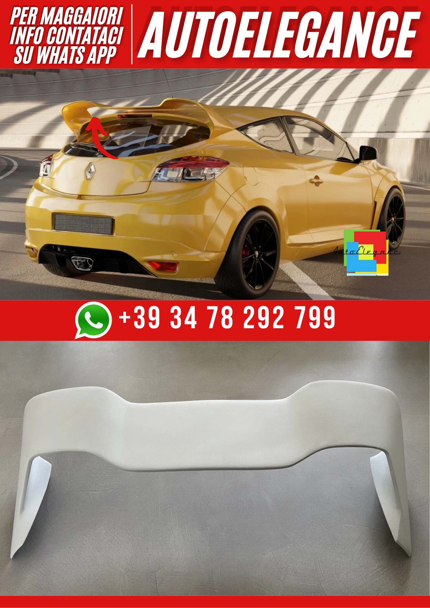 💕SPOILER RENAULT MEGANE MK3 RS CUP LOOK💕