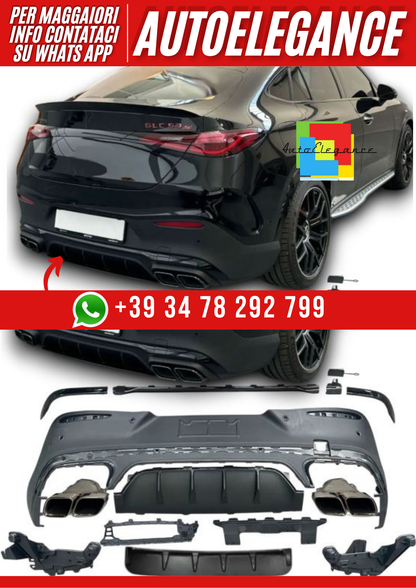 💕Diffusore + terminali di scarico 2X2  per Mercedes C254 CLASSE GLC COUPE💕