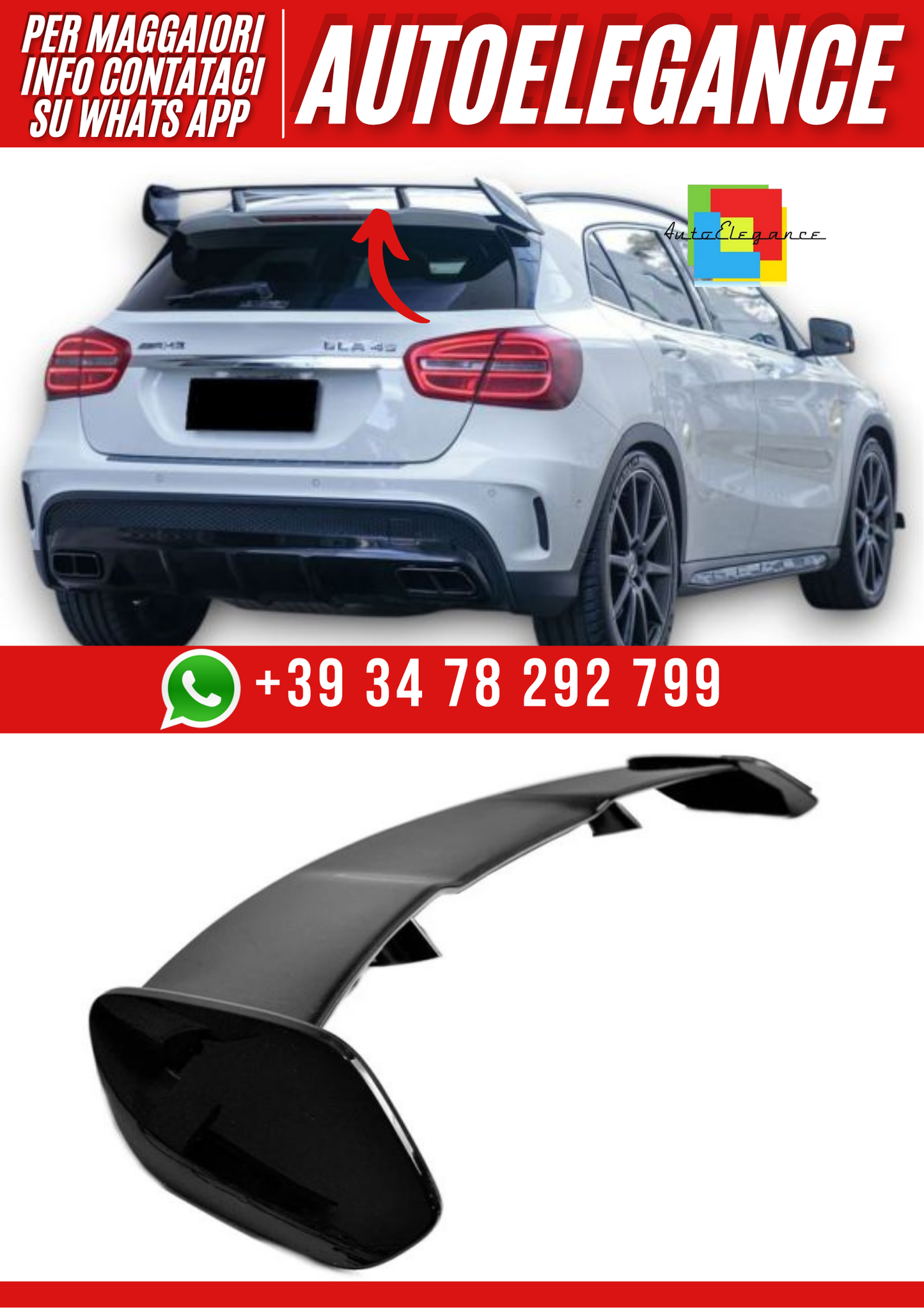 💕SPOILER   POSTERIORE NERO PER MERCEDES X156 GLA💕