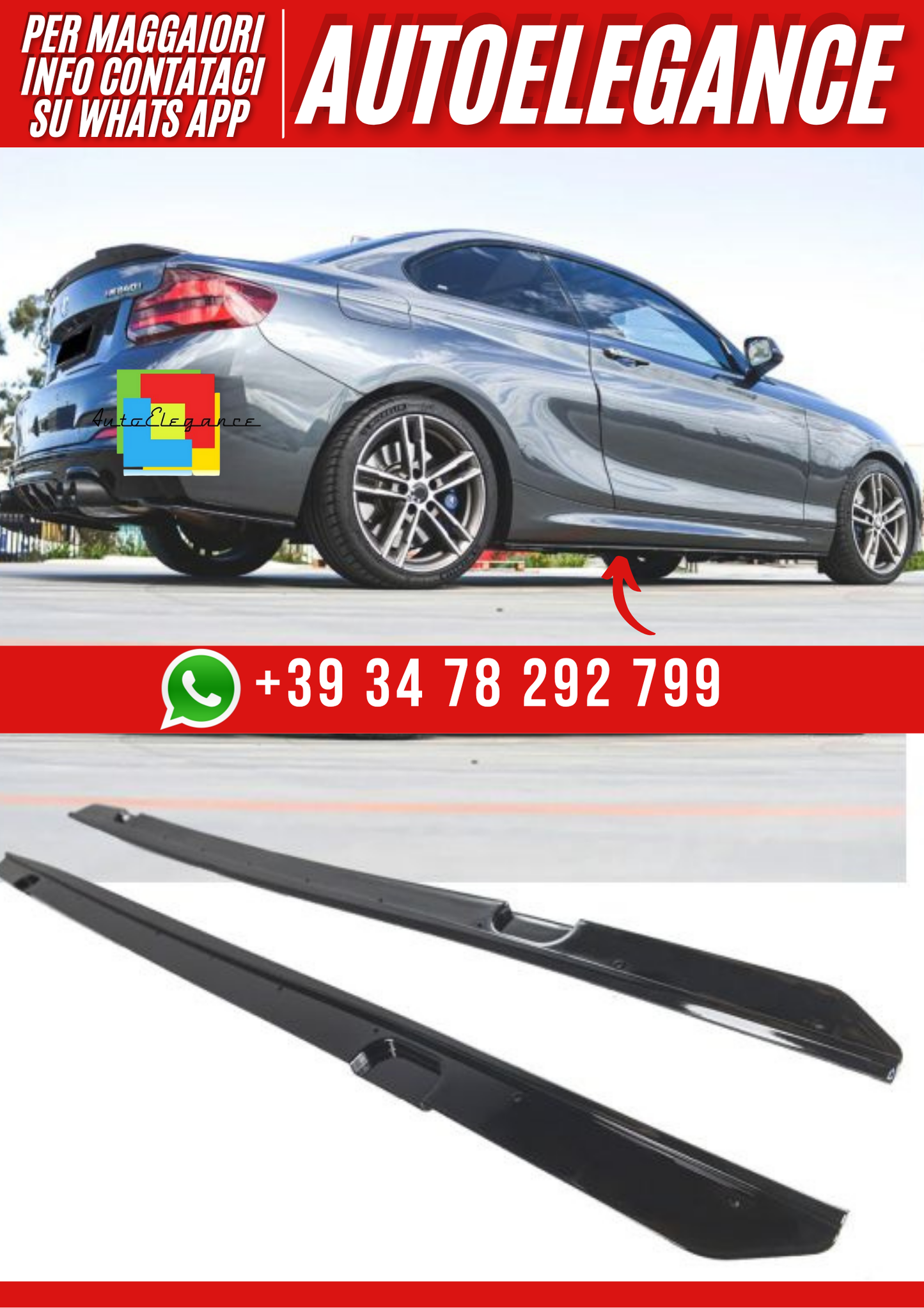 💕Sotto Minigonne laterali adatte per BMW SERIE 2 F22 F23 2014-2020 💕