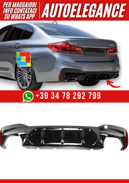 💕DIFFUSORE NERO LUCIDO ADATTO PER BMW SERIE 5 G30 / G31 M-TECH💕