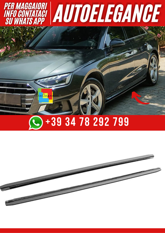 💕SS10-0059  Sotto minigonne Audi A4 B9 2016+ nero lucido💕