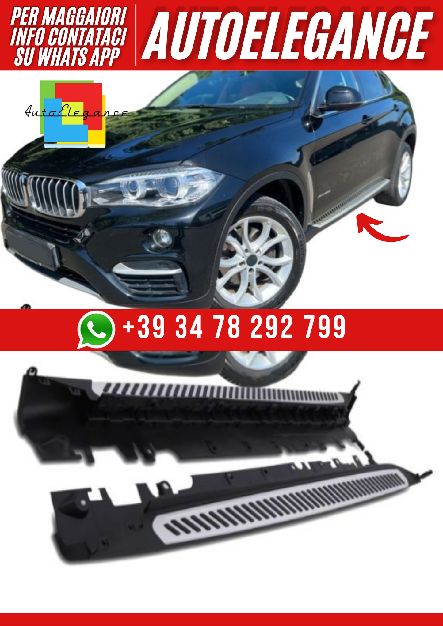 💕Pedane laterali adatte per BMW X6 F16 2014-2019💕