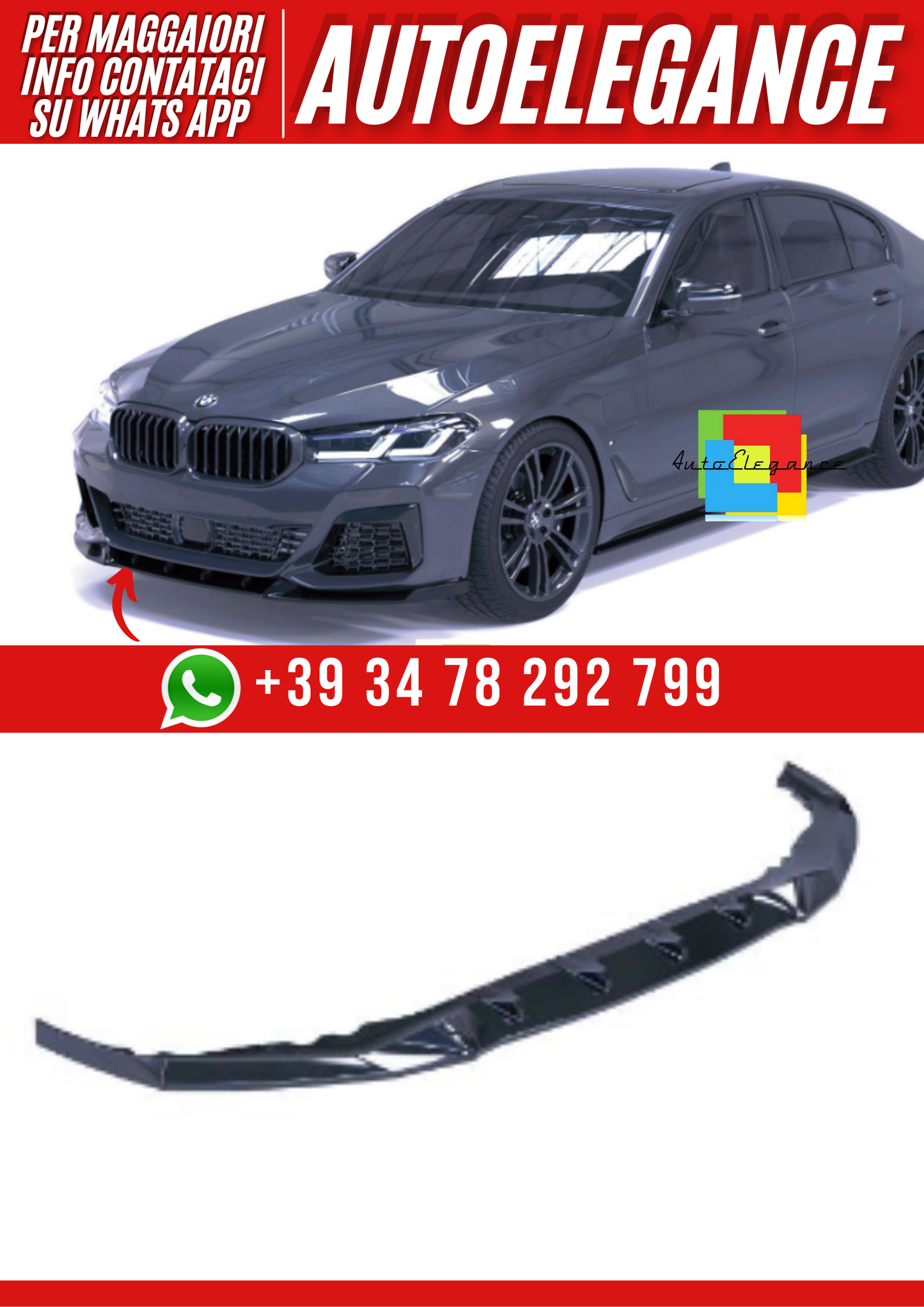 💕ART.2348  SPLITTER BMW 5 SERIES G30 FACELIFT M-PACK 2020-2023💕