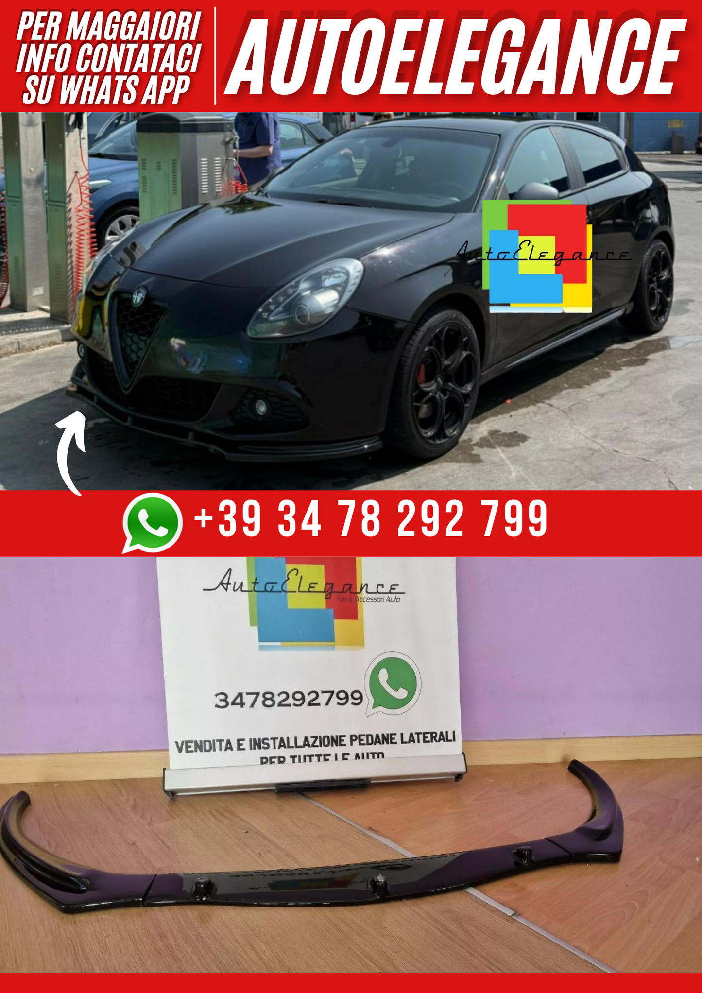 💕ART.0274 SPLITTER ANTERIORE ALFA ROMEO GIULIETTA💕