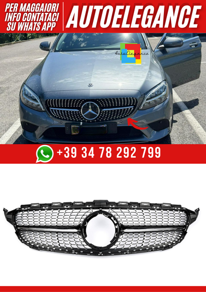 💕ART. 2005 GRIGLIA CLASSE C W205 2019-2022 LOOK AMG DIAMANT CROMATA 💕