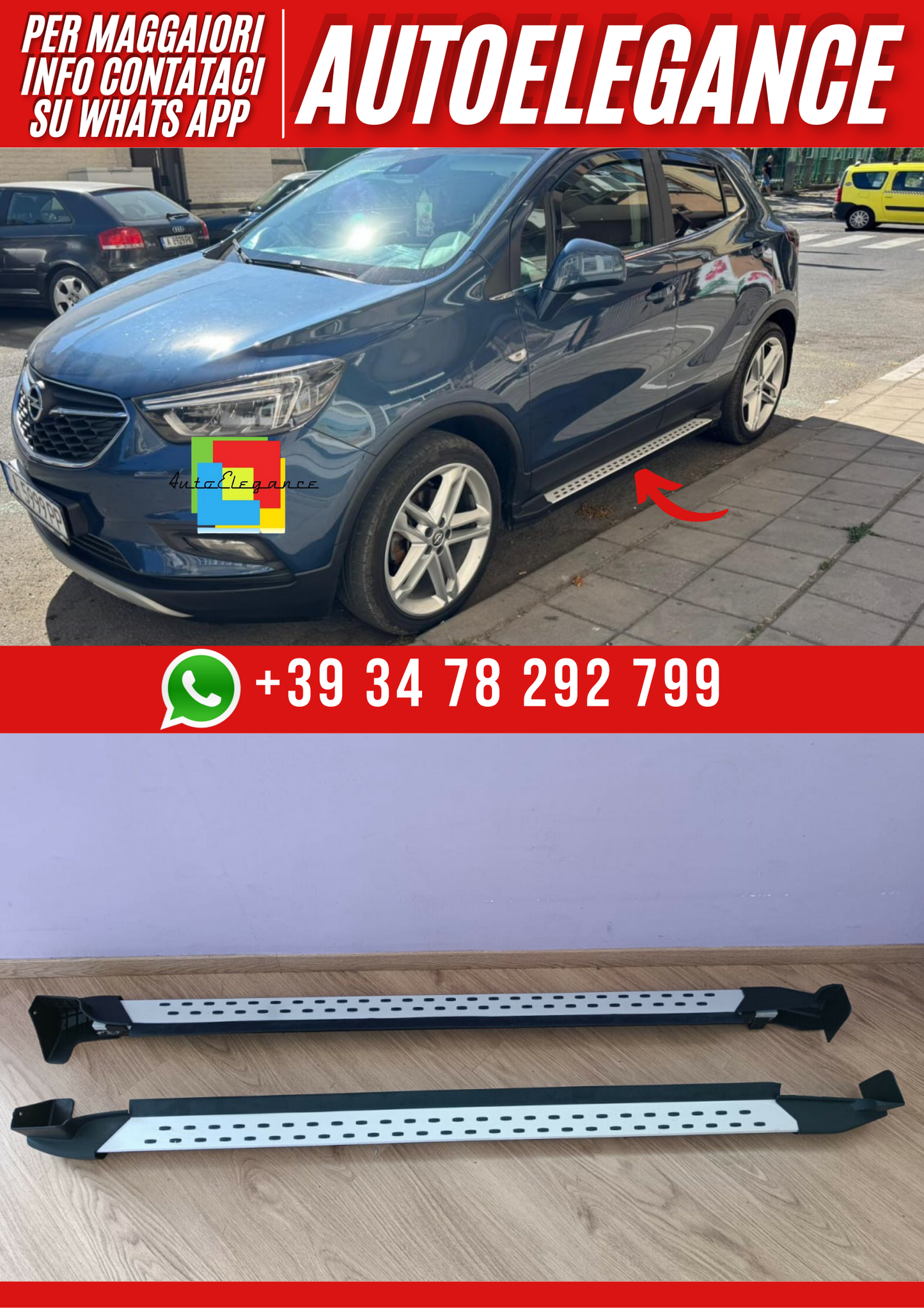 💕ART. 0260 PEDANE OPEL  MOKKA / MOKKA X 2012-2019 SATINATE (PALLINI) 💕
