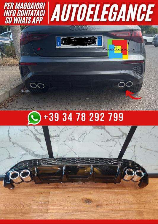 💕ART. 1085 DIFFUSORE A3 8Y 2020-2024 SPORTBACK BERLINA LOOK S3 PER PARAURTI 💕