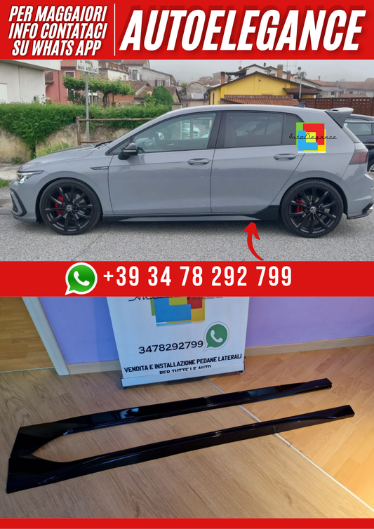 💕ART.1080 MINIGONNE  VW  GOLF 8 LOOK  R NERO  LUCIDO💕