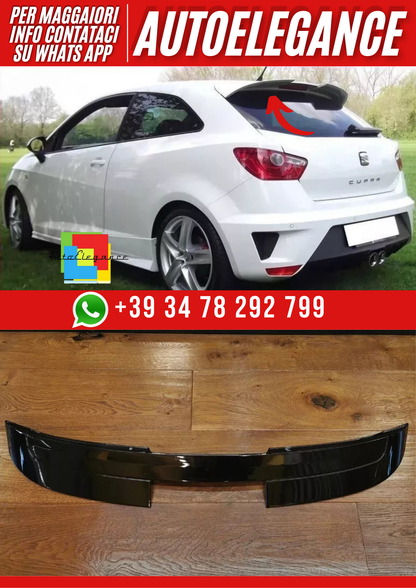 💕ART. 1585 SPOILER  SEAT IBIZA 6J 3 PORTE 2008-2017 LOOK CUPRA NERO LUCIDO 💕