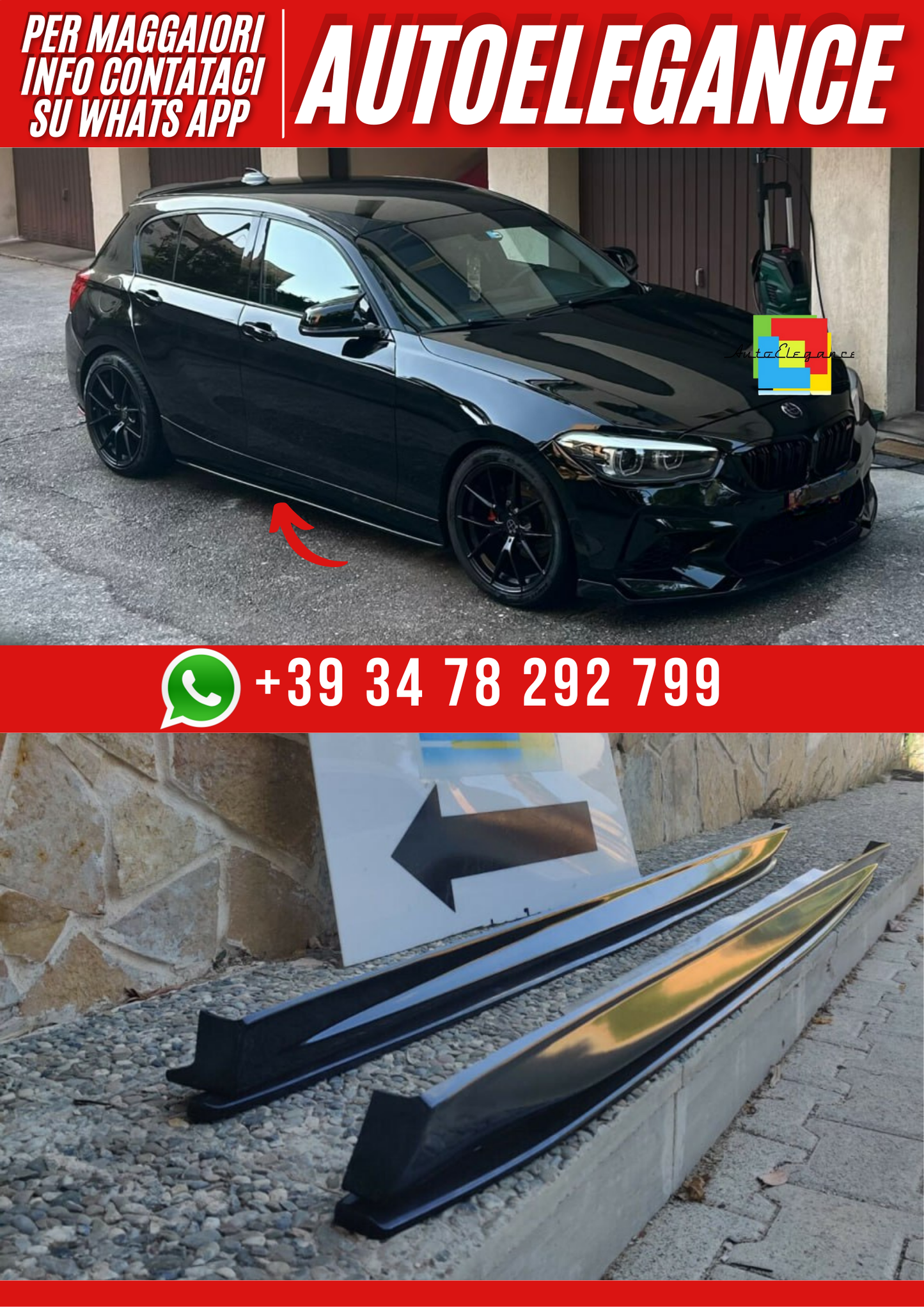 💕ART. 0034 SOTTO  MINIGONNE  ADATTO  PER  BMW SERIA  1 F20 F21 💕