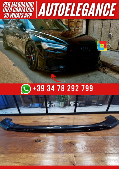 💕ART. 1843  SPLITTER AUDI  A6 C8 2018+ S6 NERO LUCIDO 💕