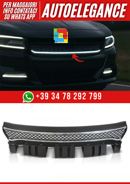 💕GRIGLIA NERA con LED per DODGE CHARGER 14-23💕