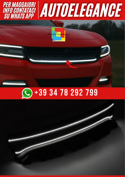 💕GRIGLIA NERA con LED per DODGE CHARGER 14-23💕
