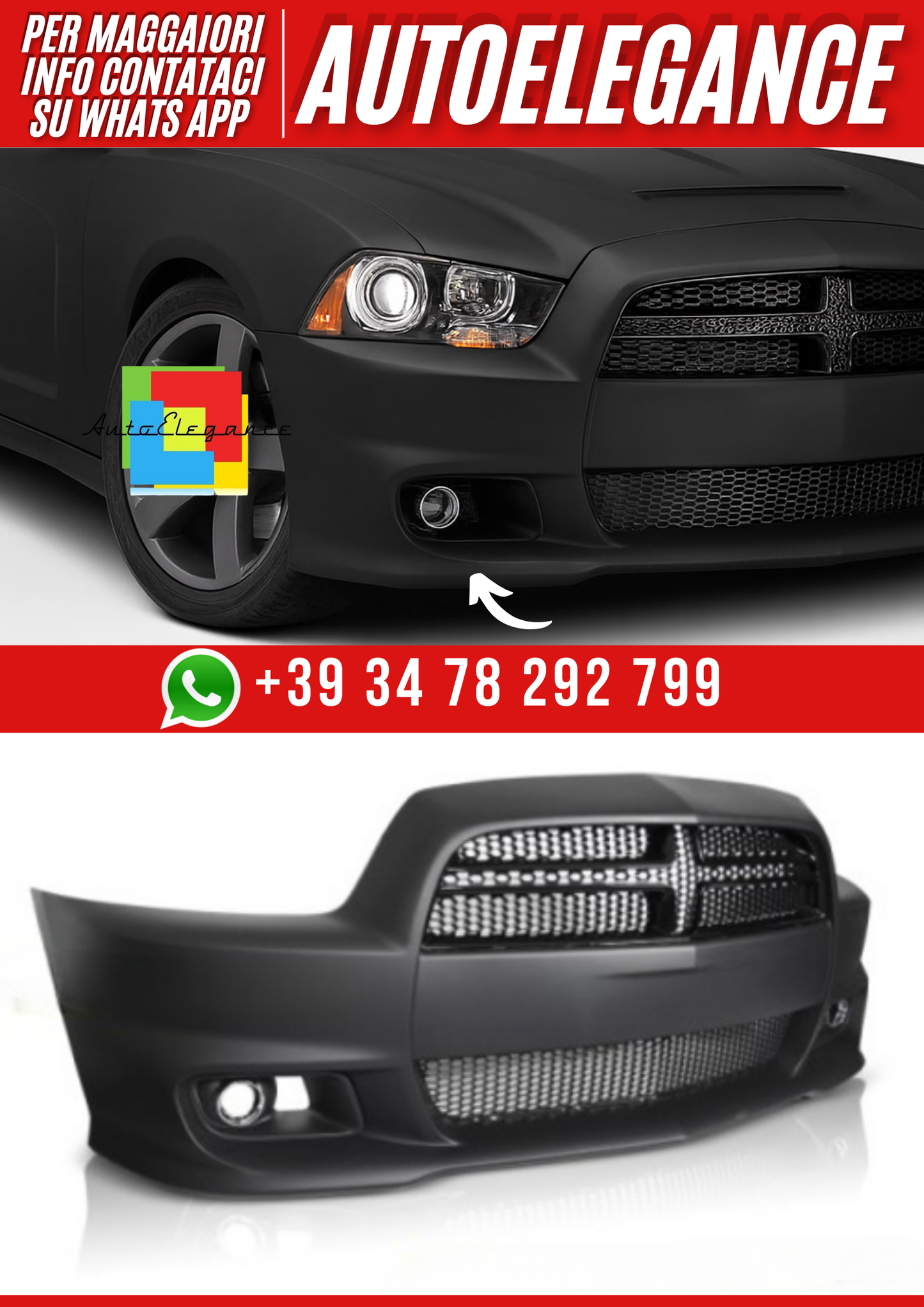 💕PARAURTI ANTERIORE SPORT per DODGE CHARGER 11-15 💕