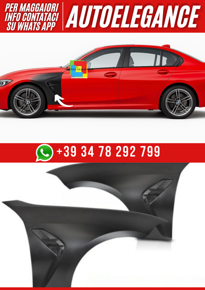 💕PARAFANGHI SPORT STYLE CON PRESA D'ARIA LATERALE NERO atto per BMW G20 G21 1💕