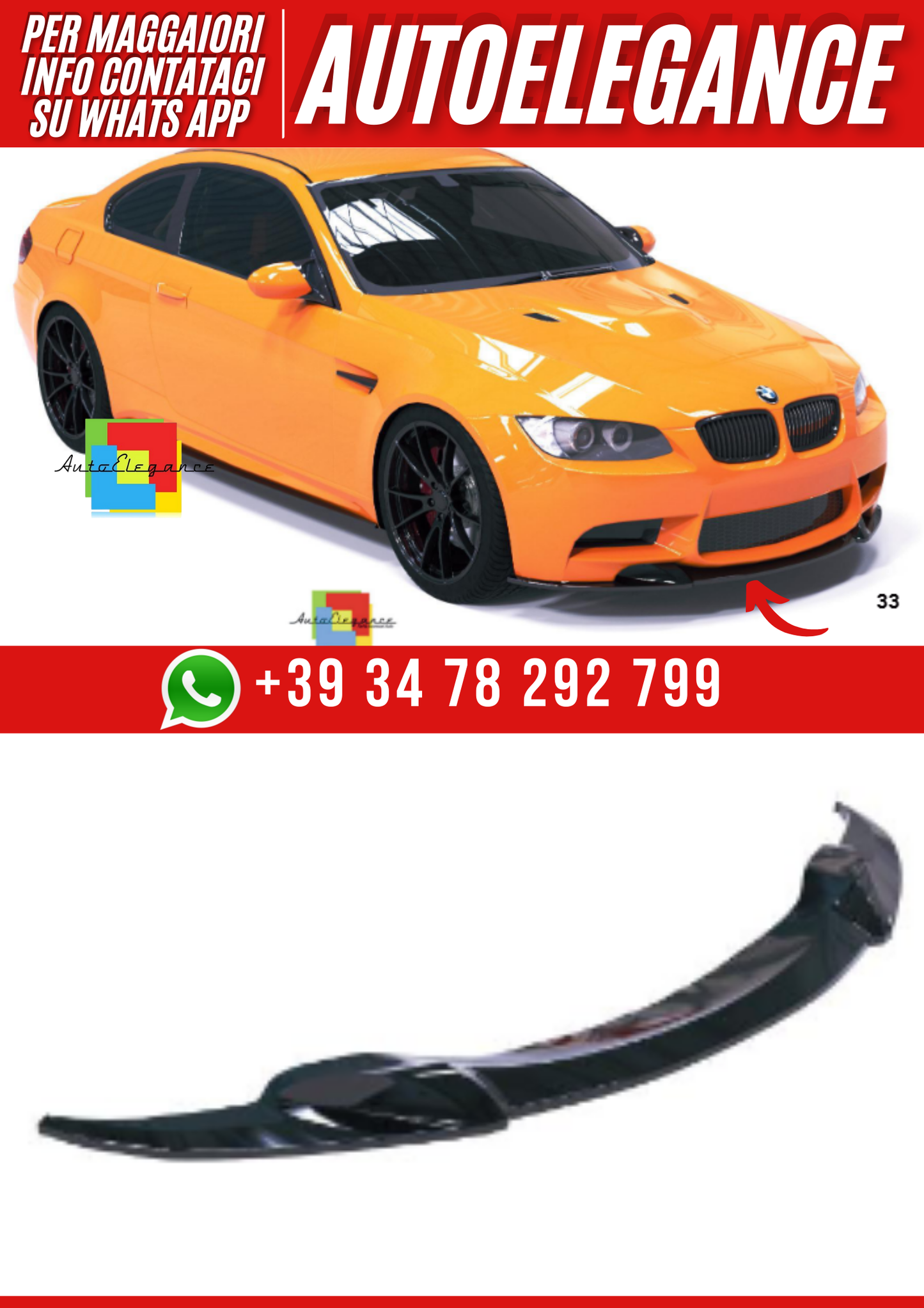 💕ART.2360  SPLITTER BMW M3 E92 E93 2007-2013💕