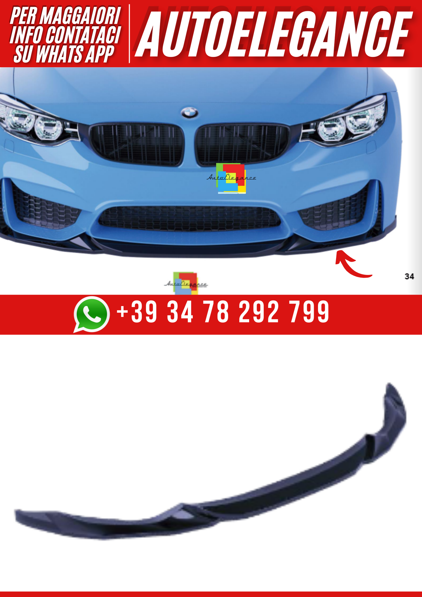 ART.2362 SPLITTER BMW M3 F80 2014-2018