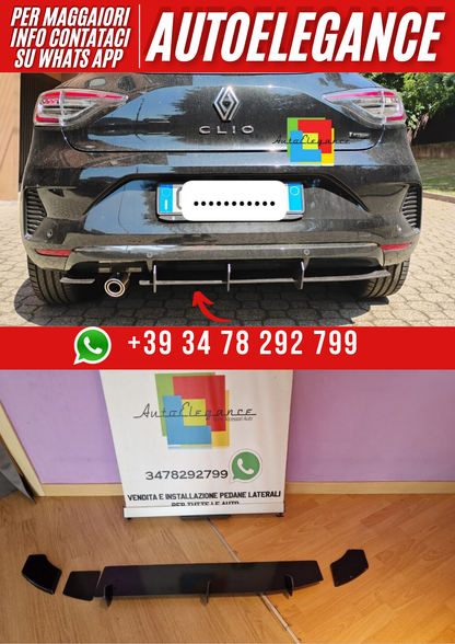 💕ART. 1186 FLAP DIFFUSORE RENAULT  CLIO 5 2019+ LOOK AERO NERO💕