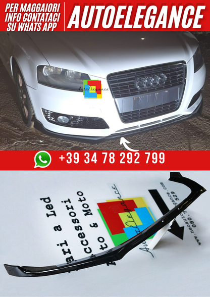 ART. 0100 SPLITTER  AUDI A3 8V 2012-2016 STANDARD SLINE NERO LUCIDO