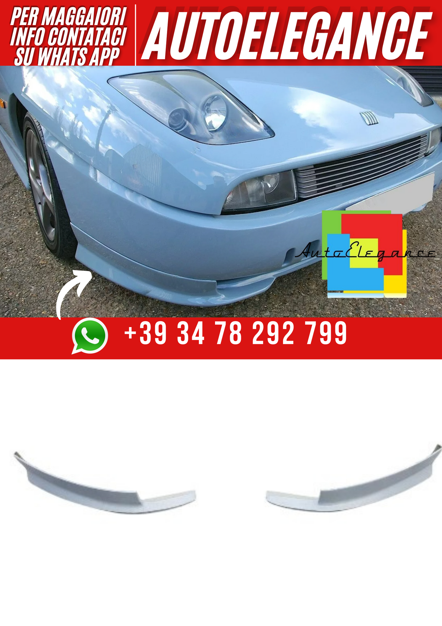 SPLITTER  PARAURTI ANTERIORE FIAT COUPE 1993 - 2000 +NUOVO+