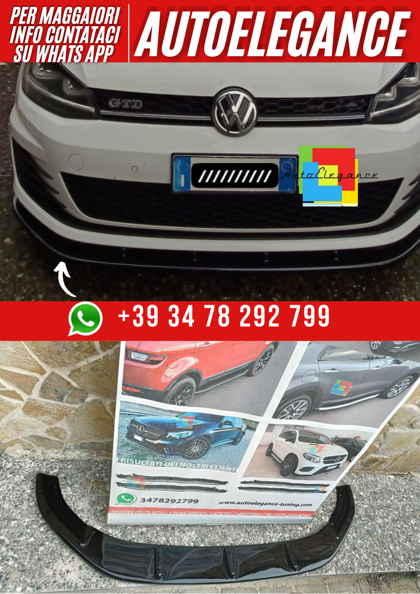 ART. 0160 SPLITTER GOLF 7 GTI 2012-2016 NERO LUCIDO