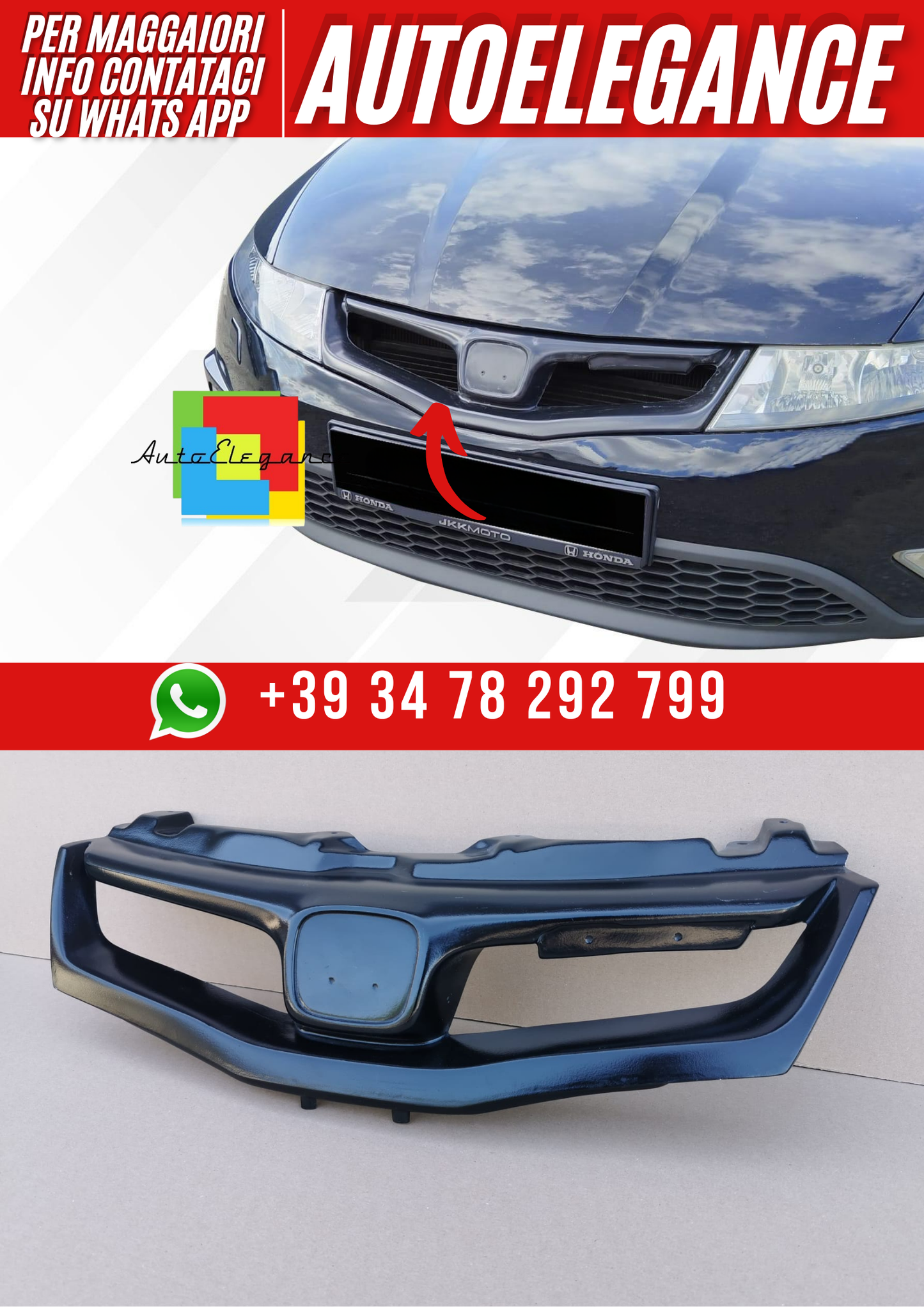 GRIGLIA   MASCERINA ADATTO  PER HONDA  CIVIC 2006 2011