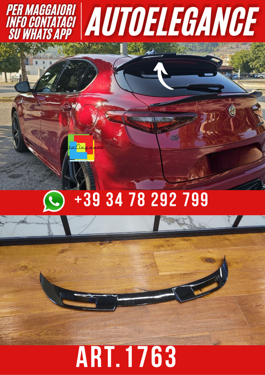 ART. 1763 SPOILER  ALFA  ROMEO STELVIO 2016-2022 NERO LUCIDO