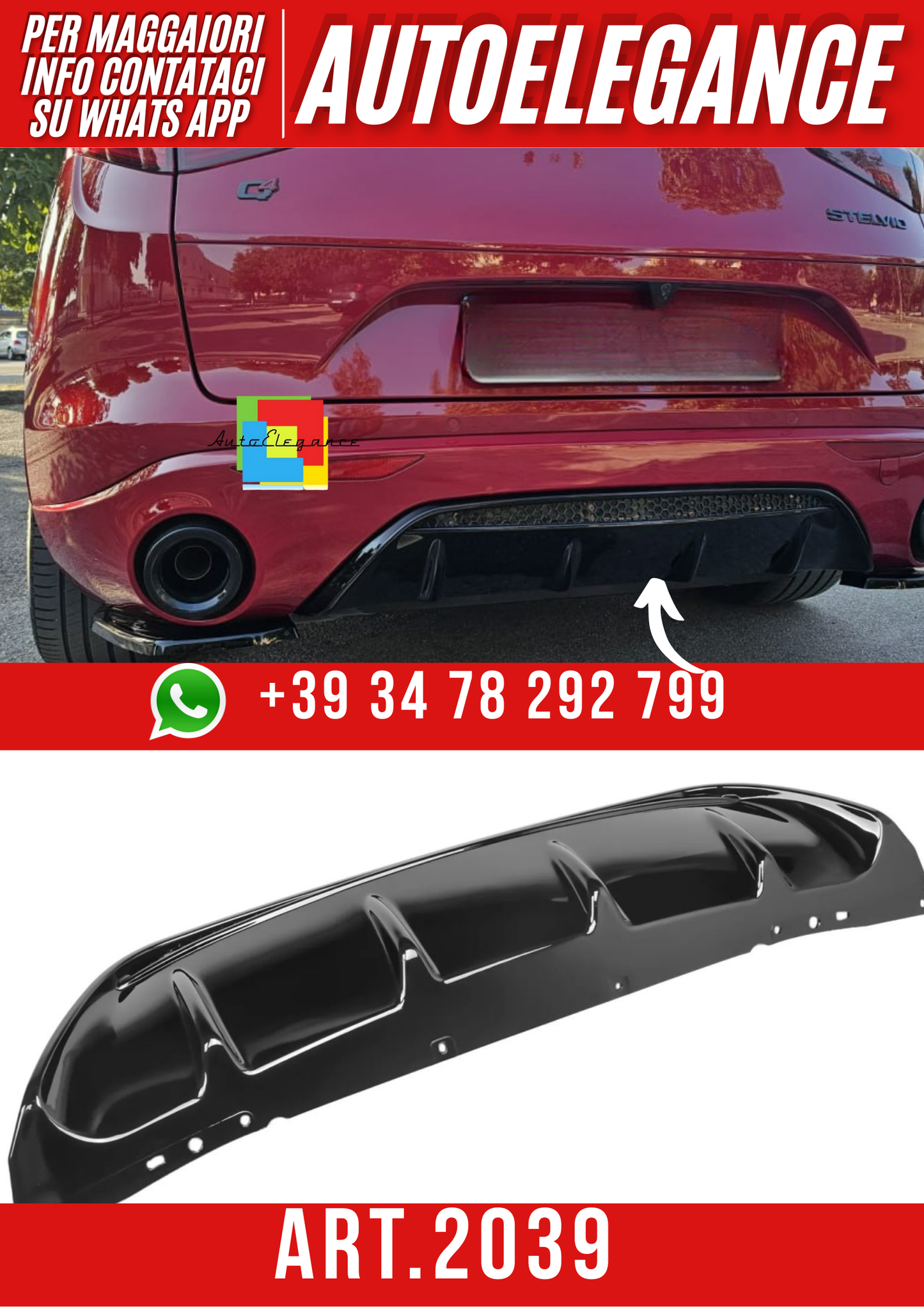 ART.2039 DIFFUSORE STELVIO 949 2016-2020 NERO LUCIDO