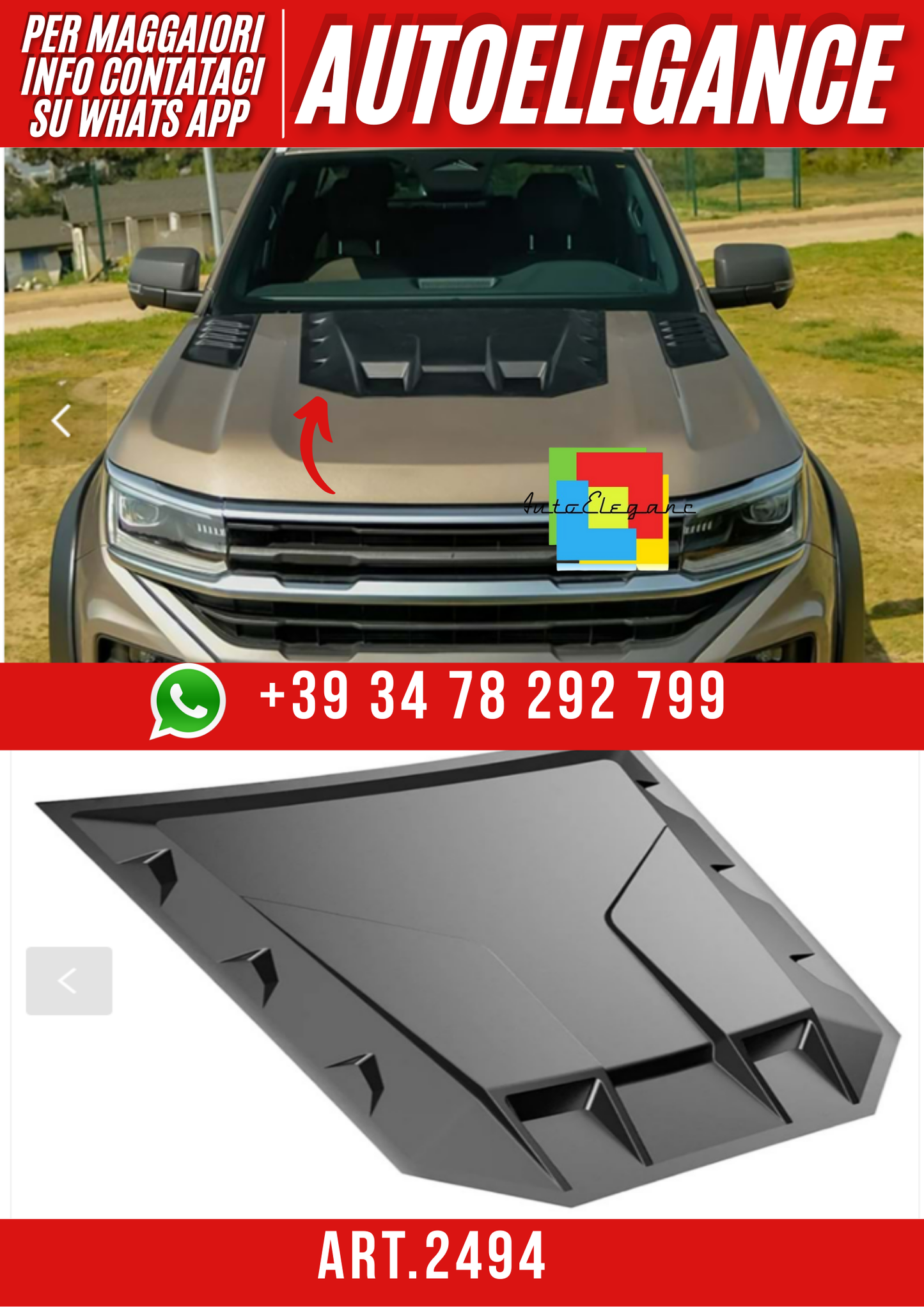 ART.2494  Ventilazione del cofano VW Amarok Mk2 2022+
