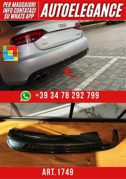 ART. 1749 DIFFUSORE AUDI A4 B8 2007-2011 LOOK SLINE 2SX NERO LUCIDO