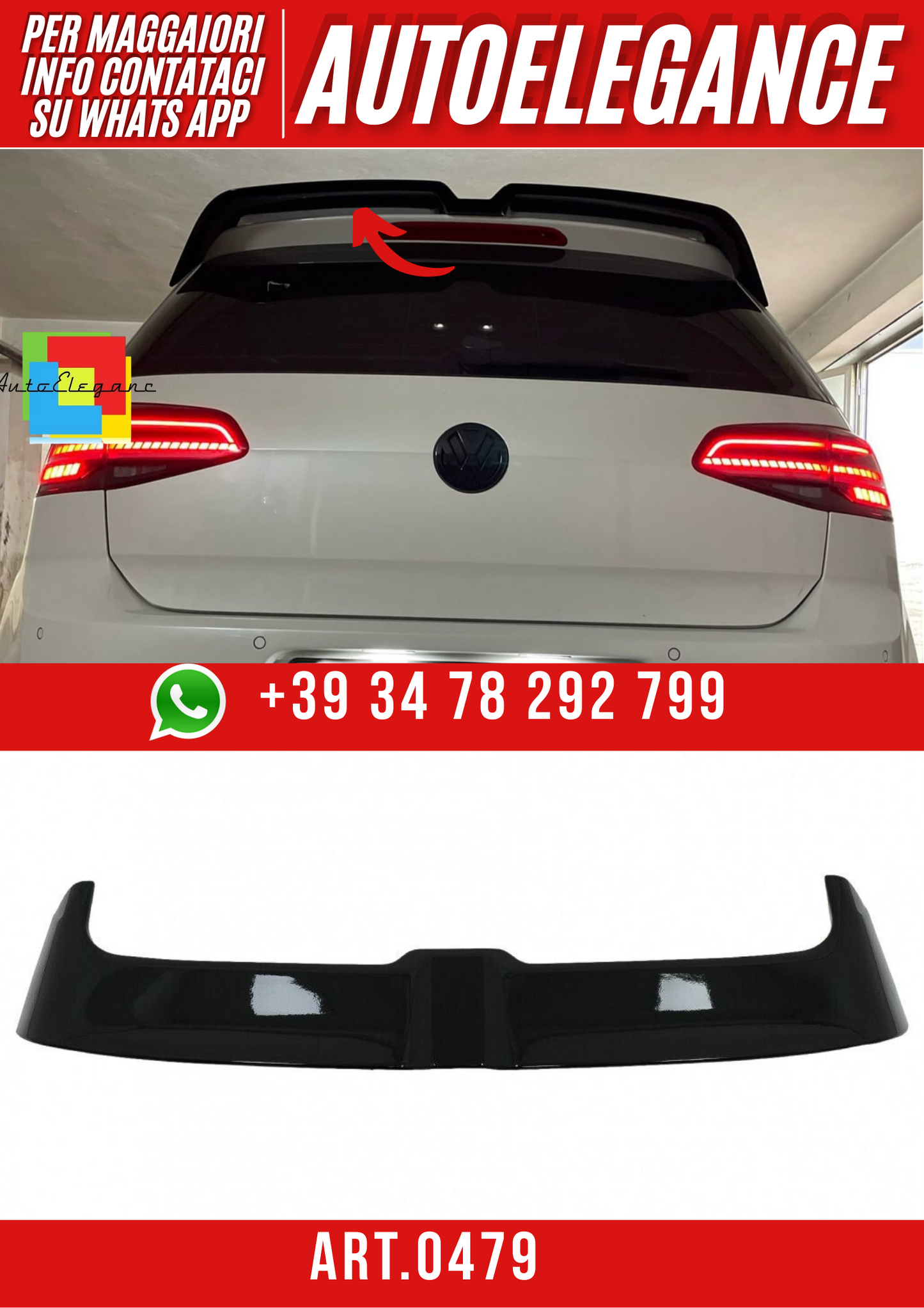 ART. 0479 SPOILER GOLF 7 GOLF 7.5 2012-2020 OETTINGER NERO LUCIDO