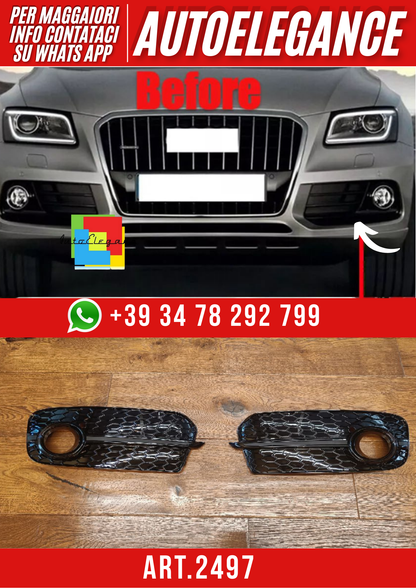 ART.2497 GRIGLIE FENDINEBBIA  Audi  Q5 8R  STANDARD LOOK SQ5 NERO LUCIDO