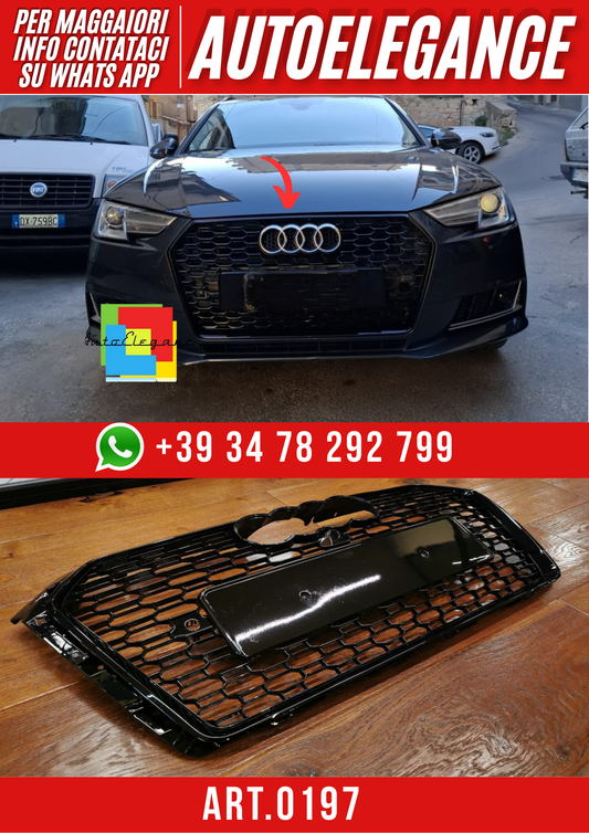 ART. 0197 GRIGLIA A4 B9 2015-2019 LOOK RS4 NERO LUCIDO