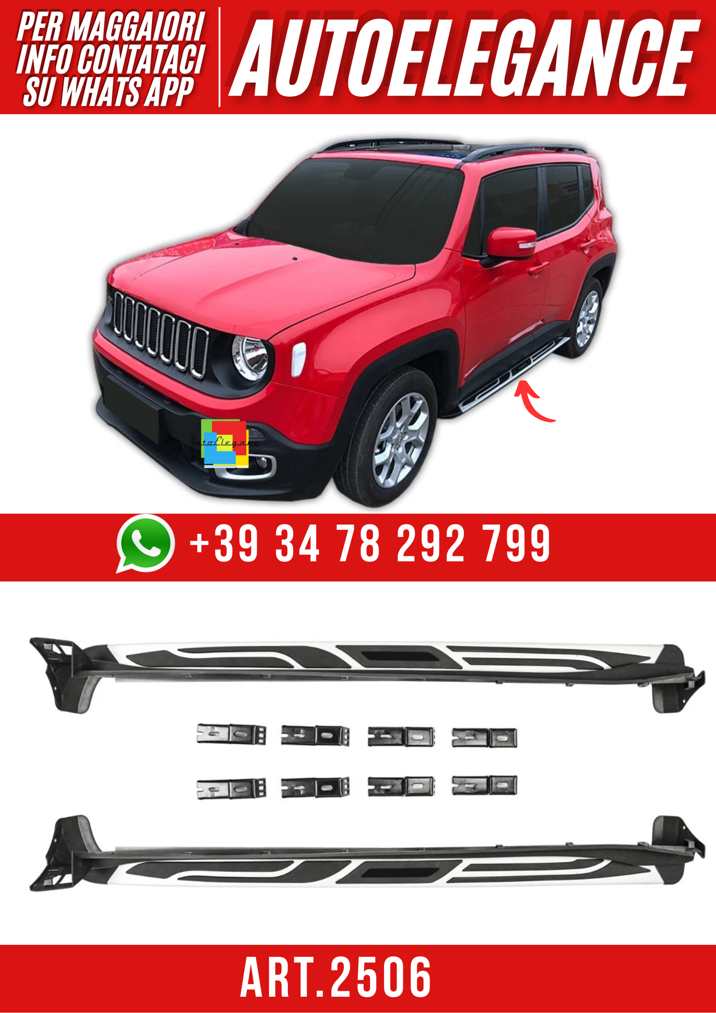 ART.2506  Pedane Laterale Sottoporta Per Jeep Renegade Dal 2016