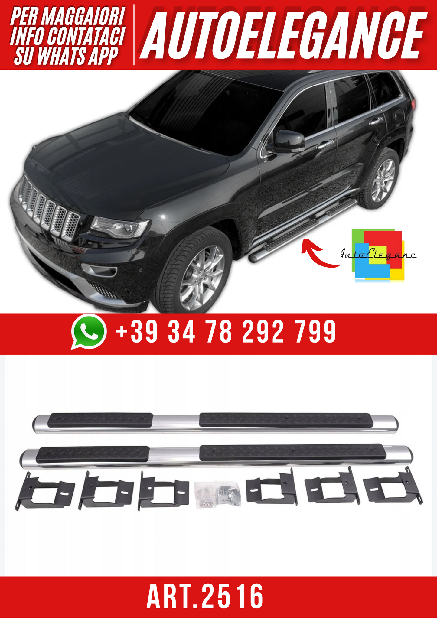 ART.2516  Pedane Inox Jeep Grand Cherokee Dal 2011