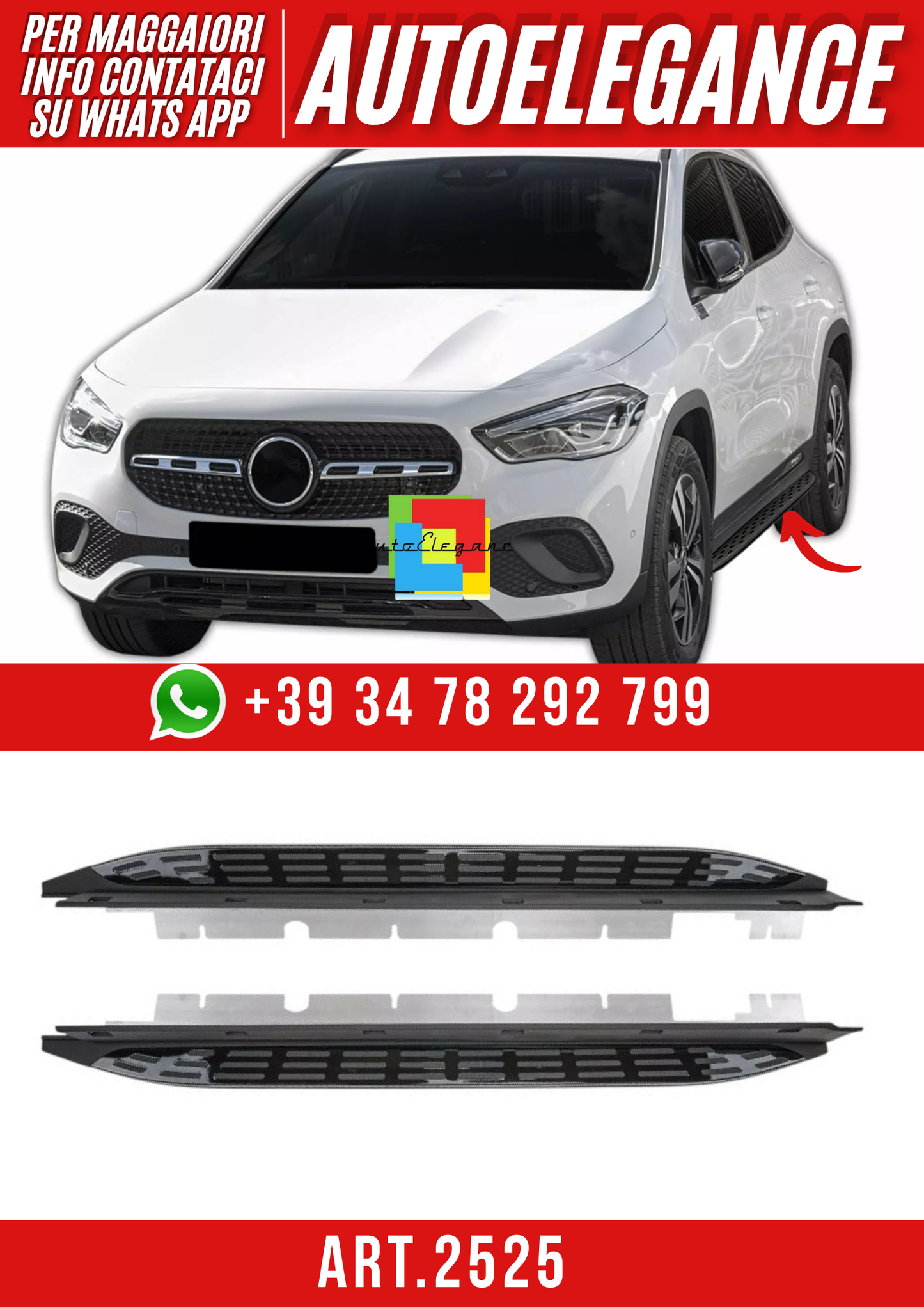 ART.2525  Pedane Sottoporta Per Mercedes GLA H247 Dal 2019