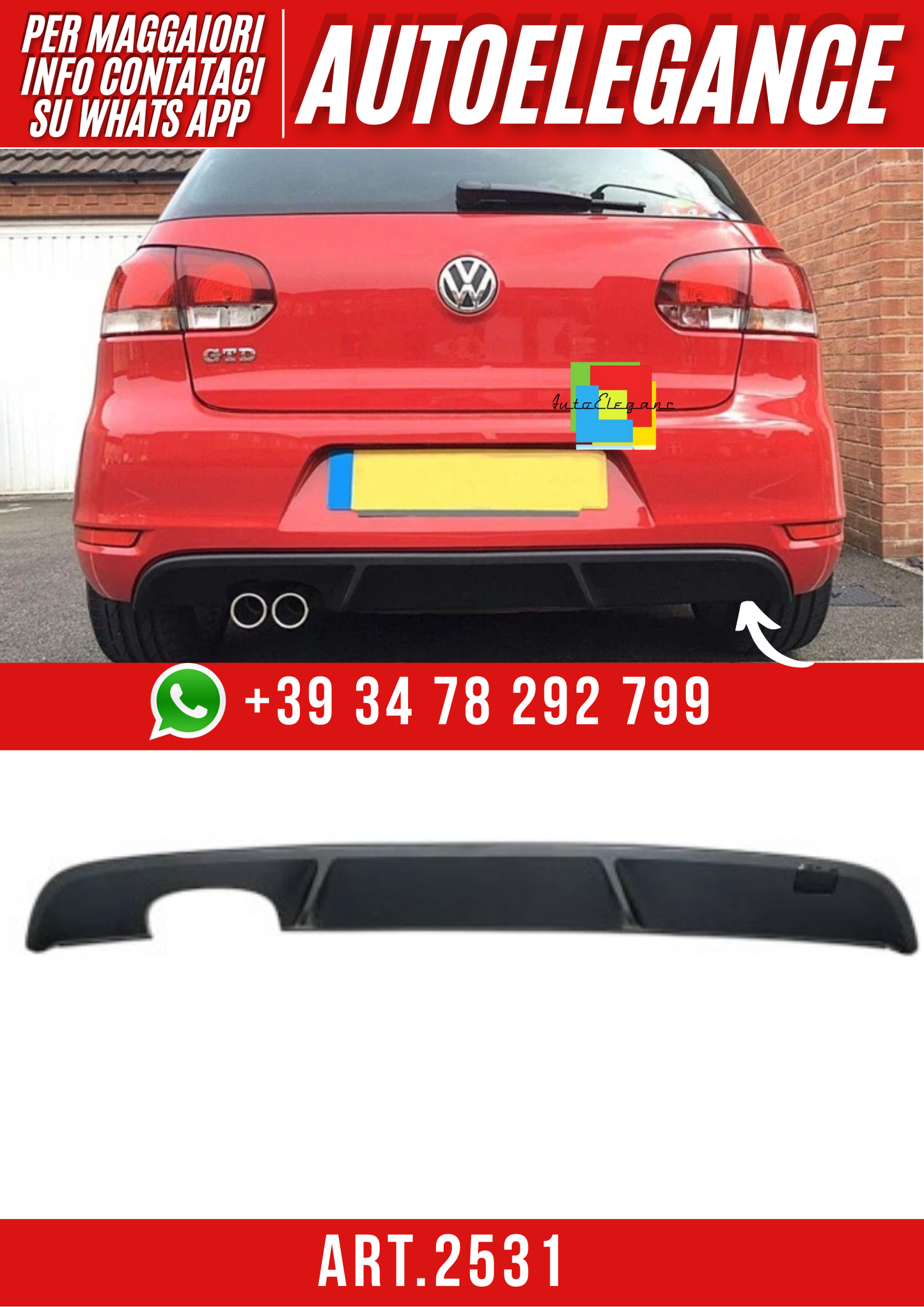 ART.2531  DIFFUSORI PER VW GOLF VI GTD 2008-2013