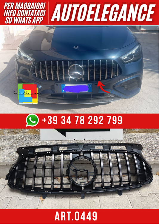 ART. 0449 GRIGLIA MERCEDES GLA H247 2020-2023 AMG LOOK GT CROMATA