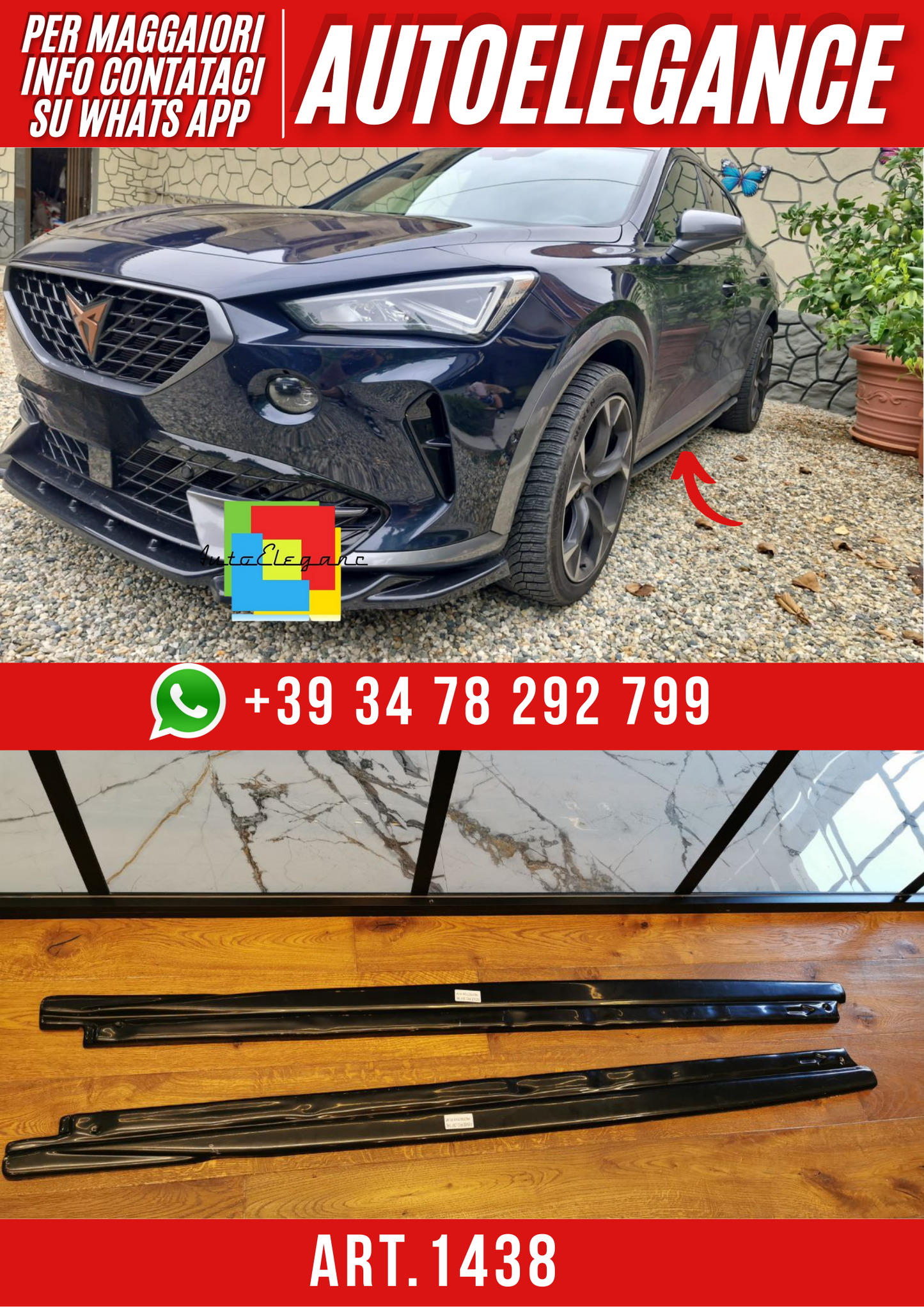 ART. 1438 SOTTO MINIGONNE CUPRA FORMENTOR 2020+ NERO LUCIDO