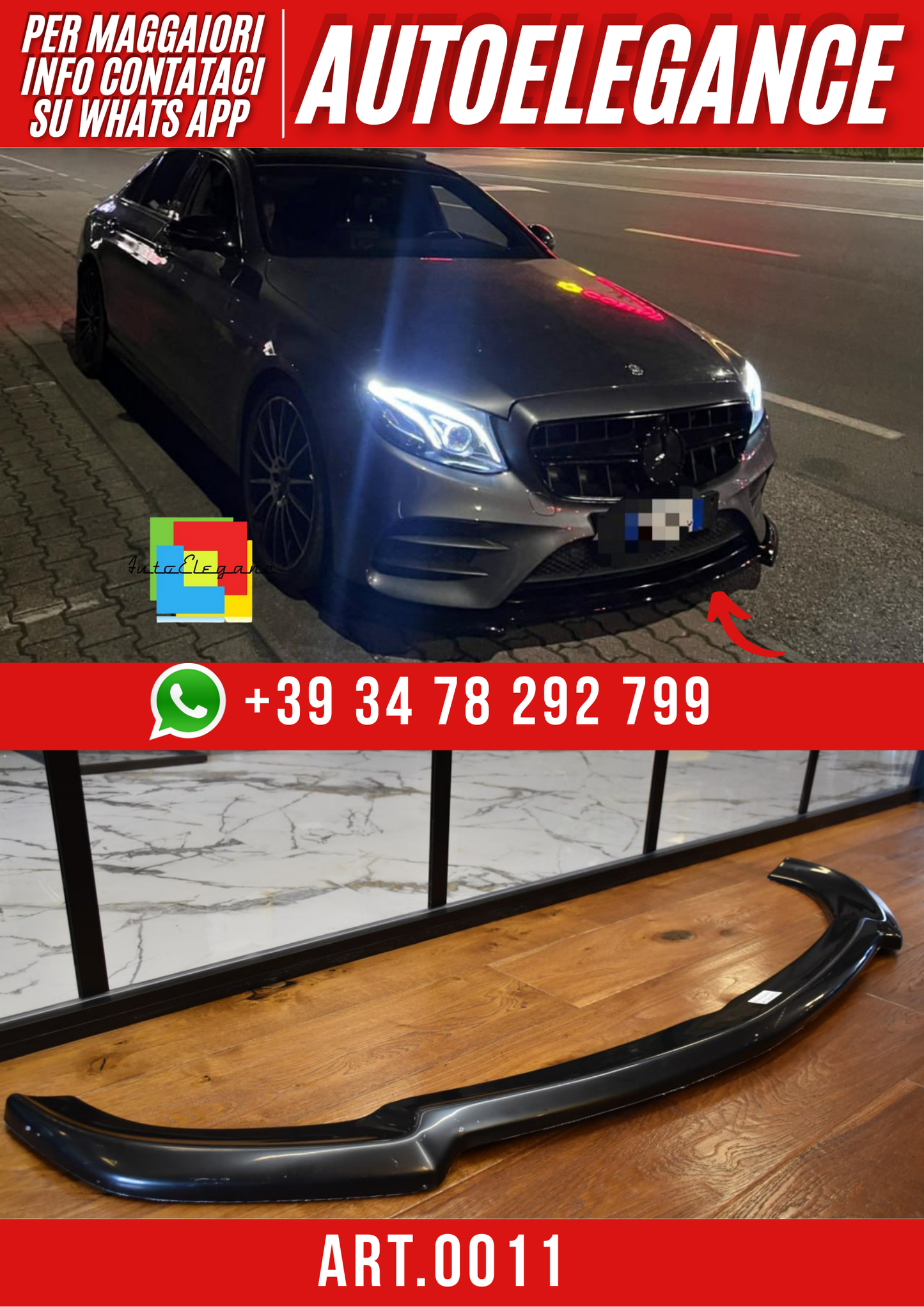 ART. 0011  SPLITTER MERCEDES W213 CLASSE E
