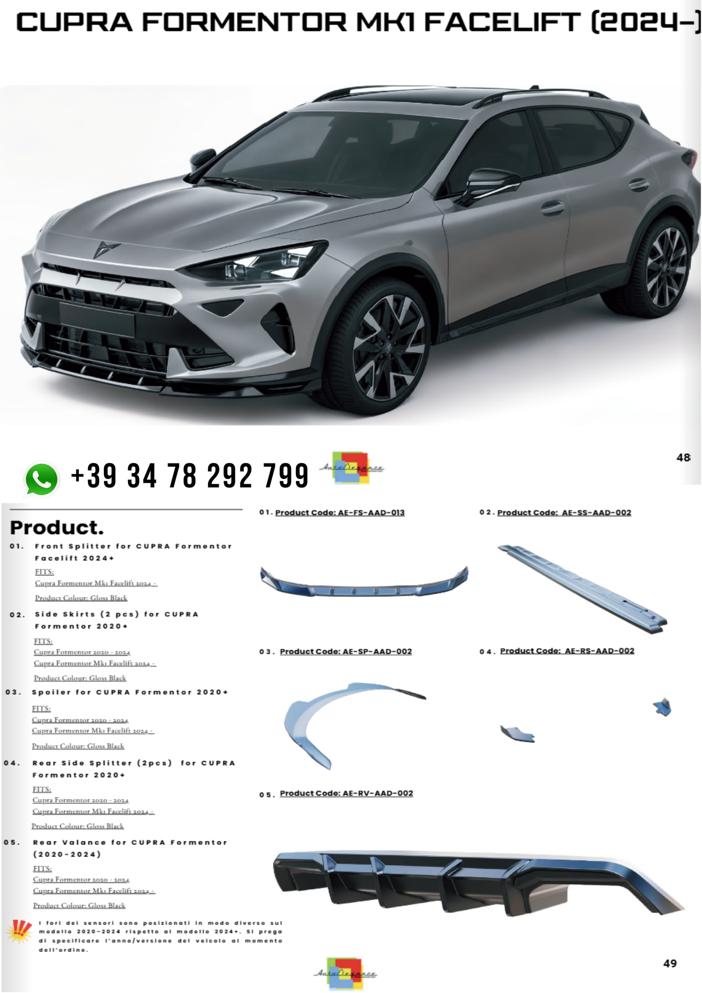BODYKIT ADATTO  PER  CUPRA FORMENTOR MK1 FACELIFT 2024+