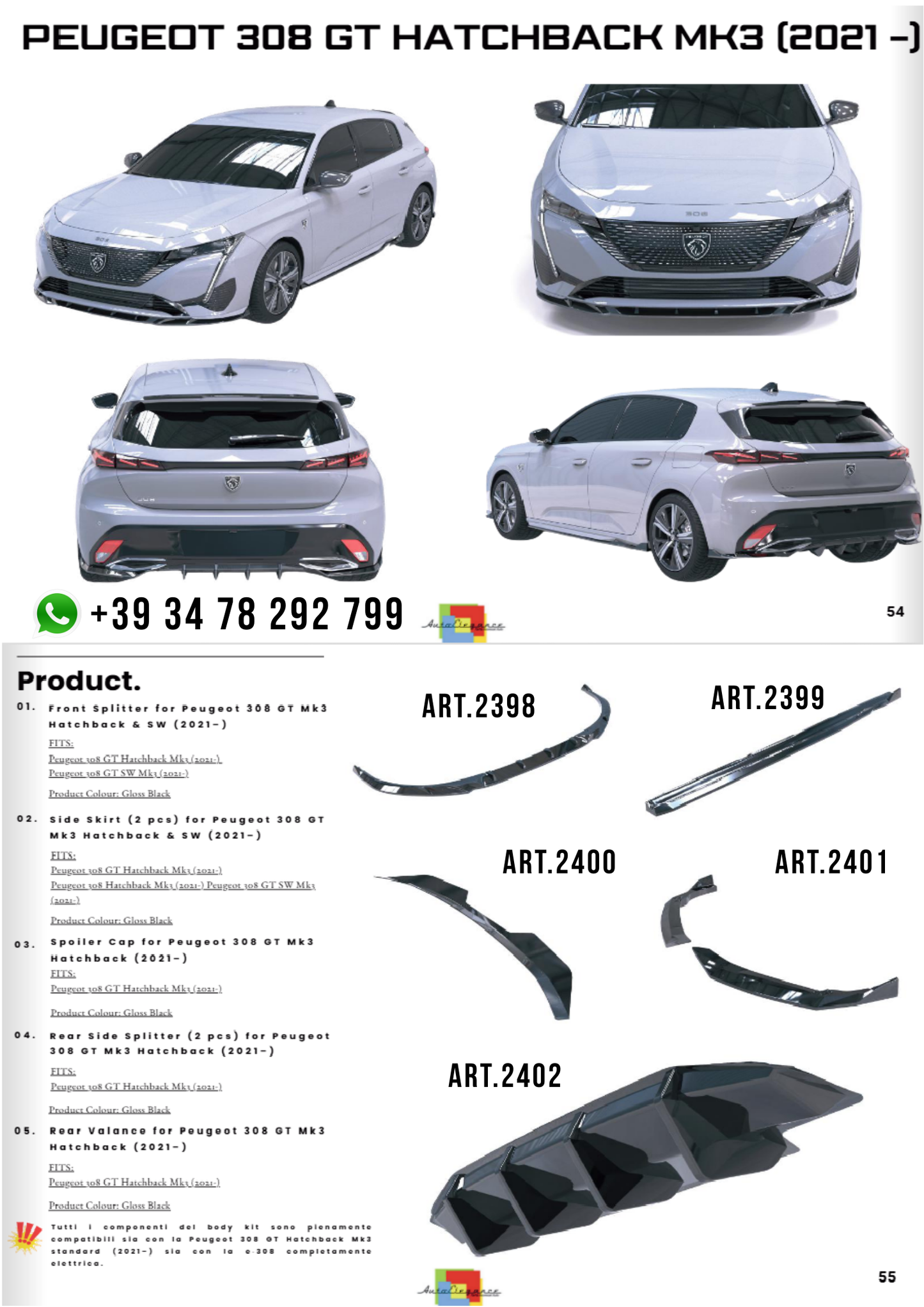 BODYKIT PEUGEOT 308 GT HATCHBACK MK3 2021+