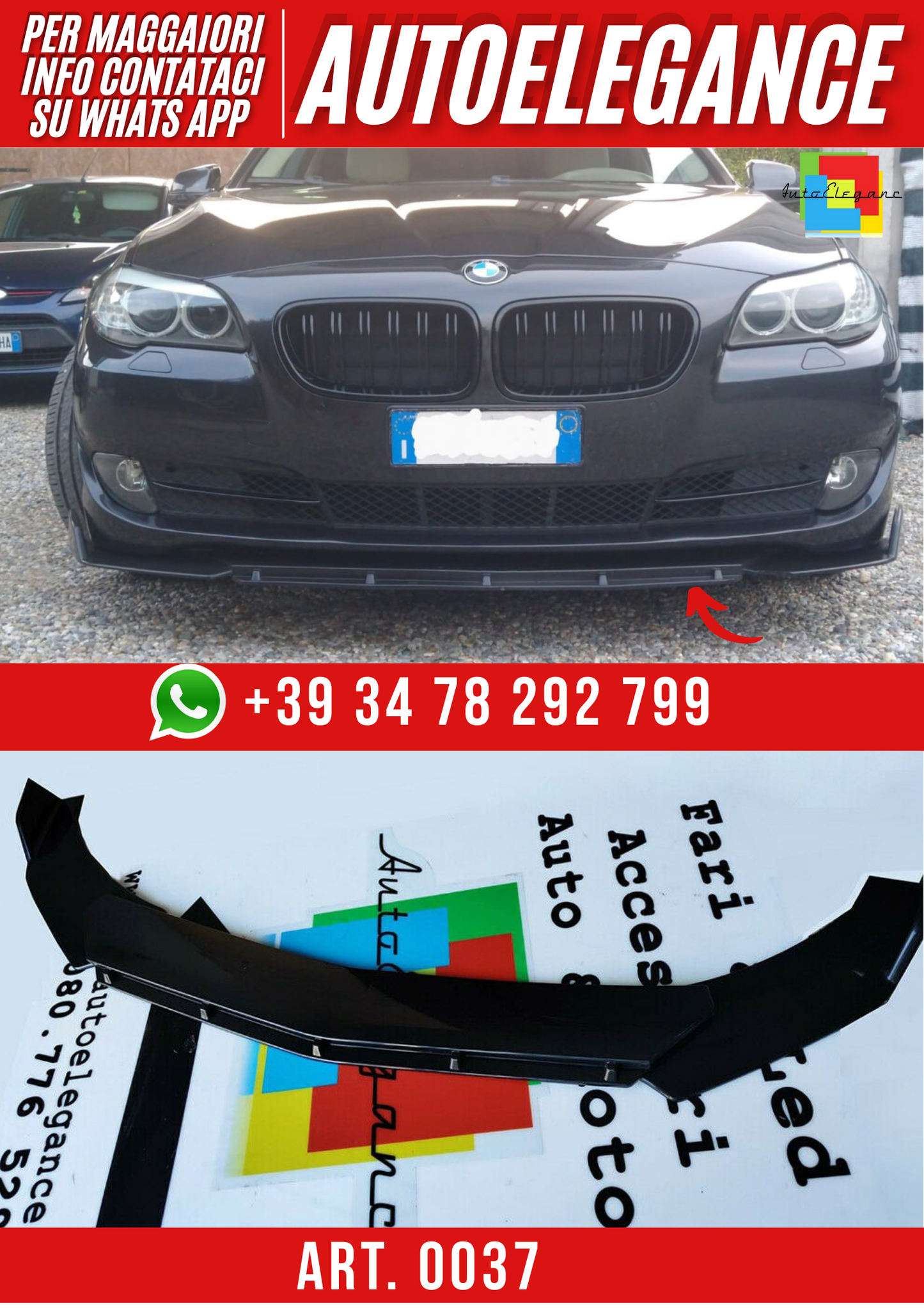 ART. 0037 SPLITTER 3 PEZZI  BMW SERIA 5 F10