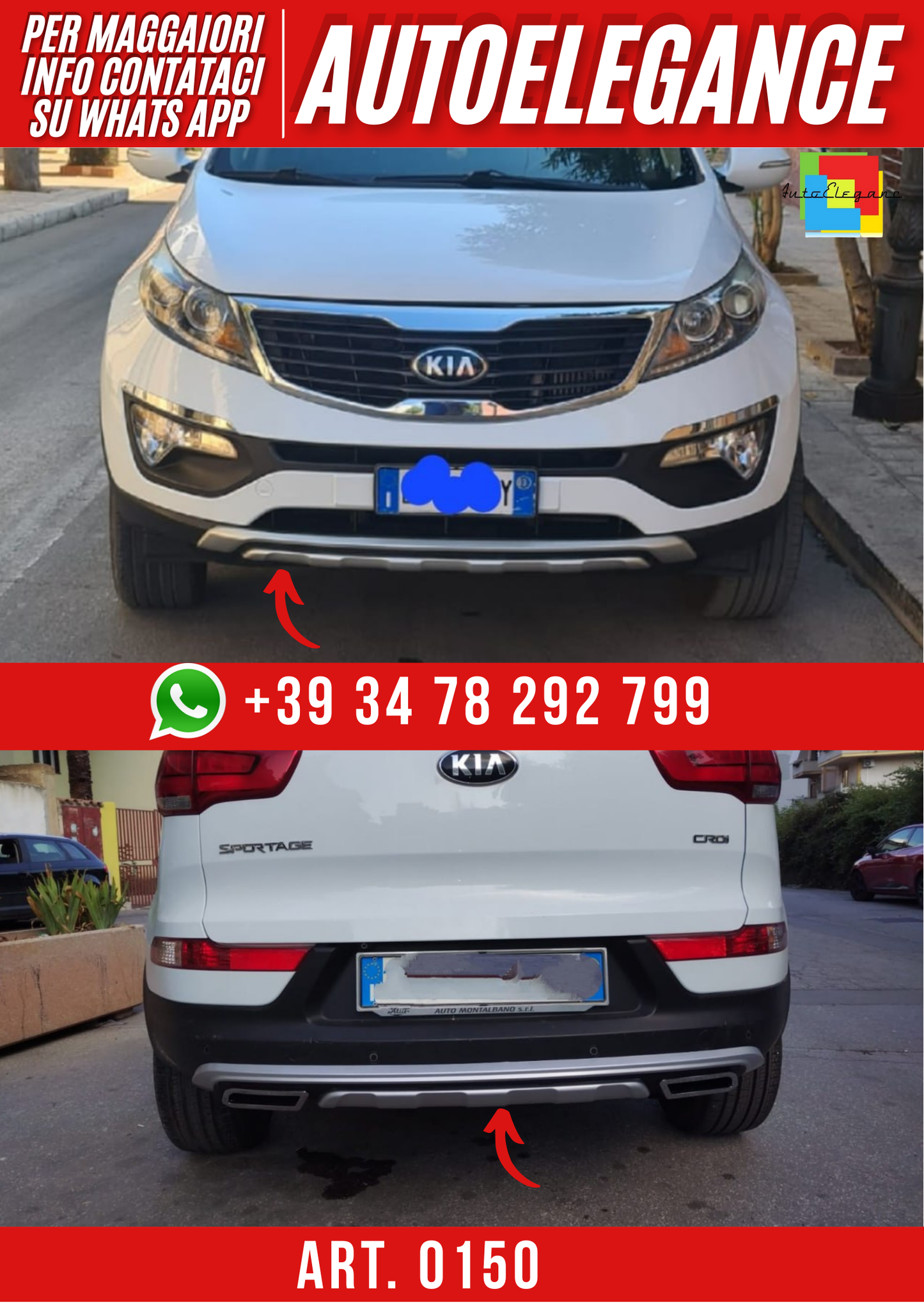 ART. 0150 KIT KIA SPORTAGE 2010-2015 ANTERIORE + POSTERIORE