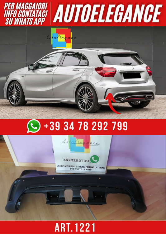 ART. 1221 PARAURTI POSTERIORE MERCEDES  CLASSE A W176 2012-2018 LOOK AMG