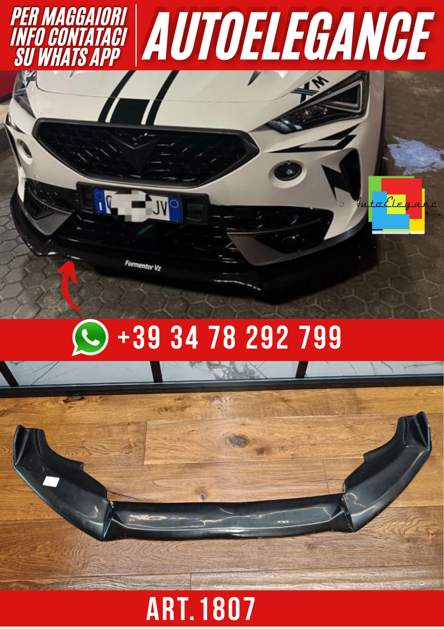 ART. 1807 SPLITTER CUPRA FORMENTOR 2020+ CUSTOM SE NERO LUCIDO