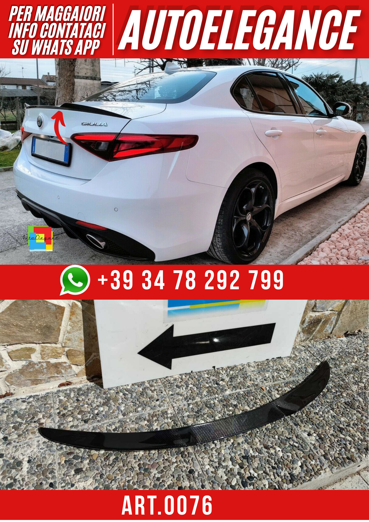 ART. 0076 SPOILER ALFA ROMEO GIULIA CARBONIO